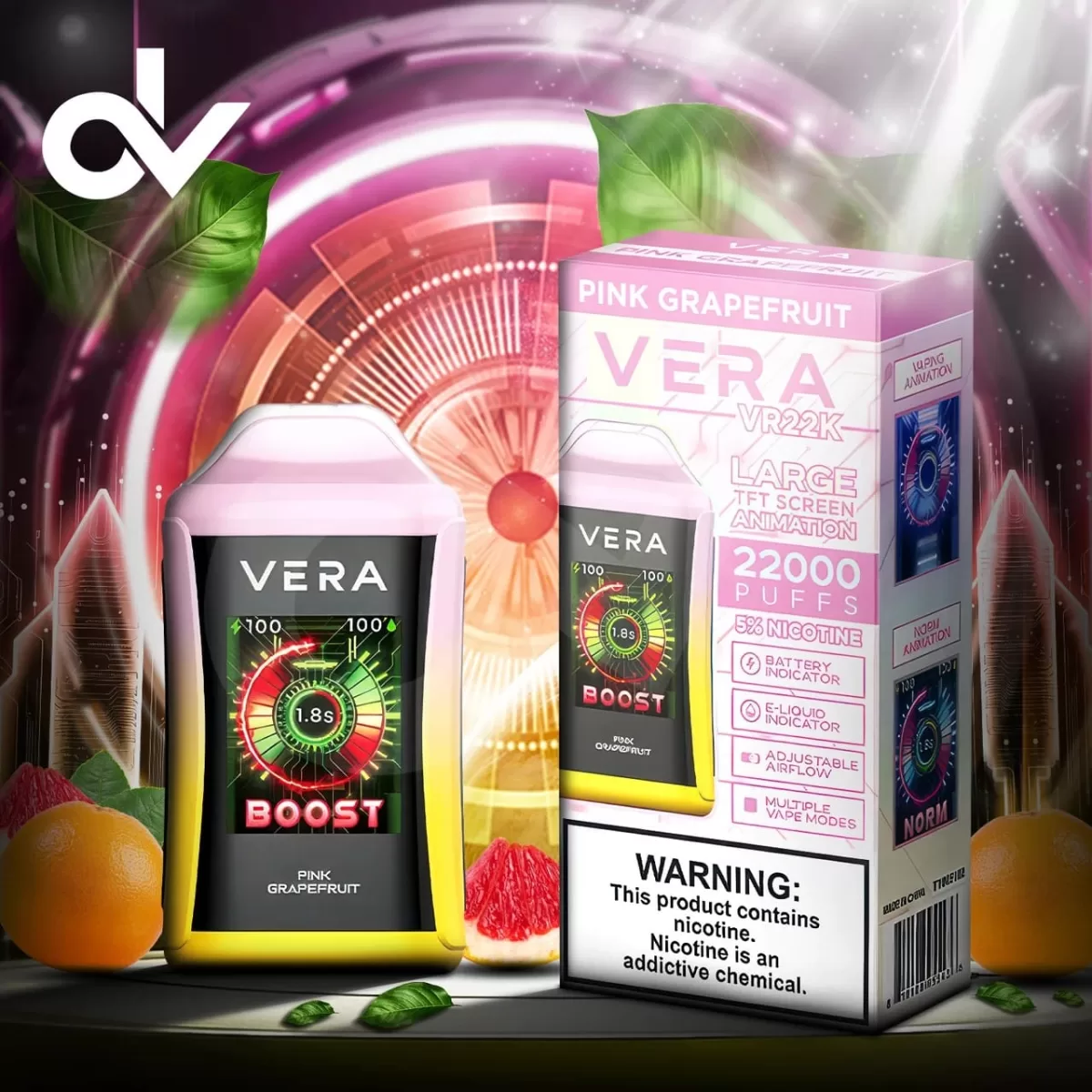 Vera 22k puff pink grapefruit