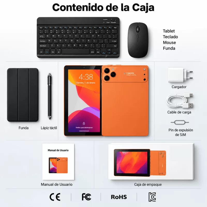 Tablet Celular Dual Sim Android 13 Teclado Lápiz Óptico Tab3